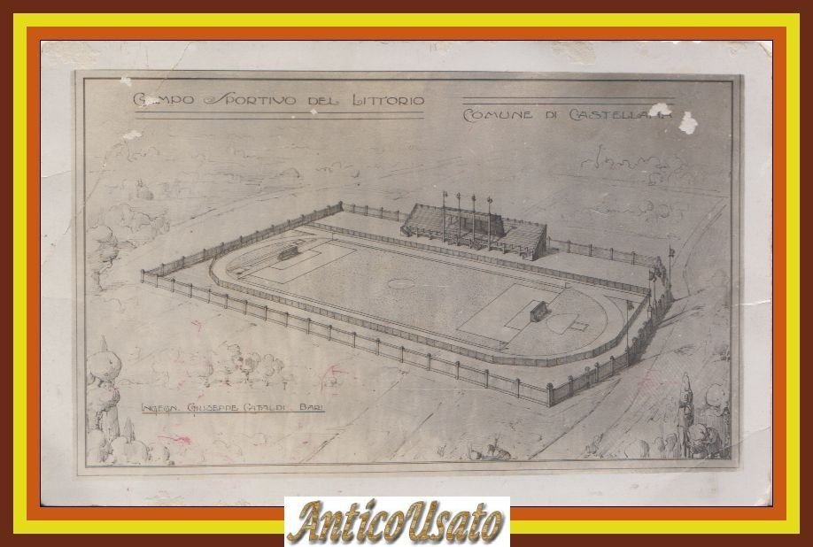 Castellana Grotte Campo Sportivo del Littorio Fotocartolina Progetto Stadio | Immagine principale
