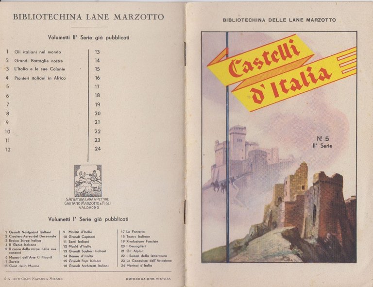 CASTELLI D'ITALIA 1937? Bibliotechina delle Lane Marzotto Libro numero 5 | Immagine Gallery 2