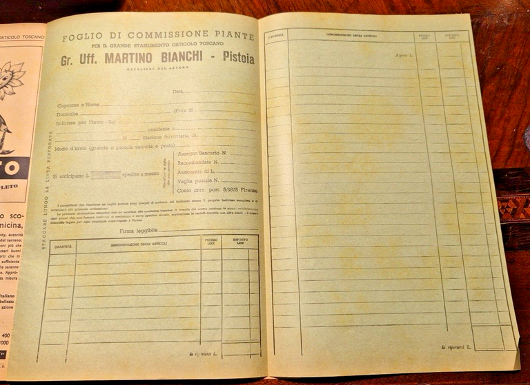 CATALOGO DITTA MARTINO BIANCHI Numero 97 Ottobre 1950 Pistoia orticolo …