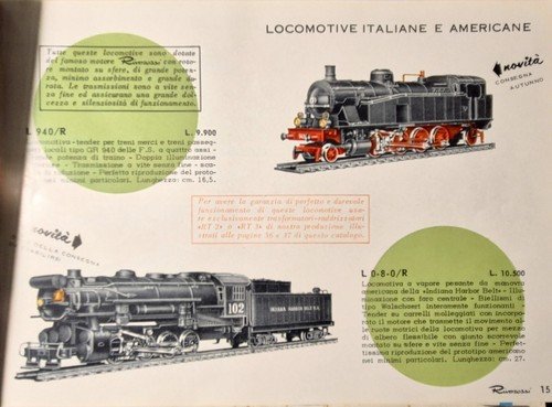 CATALOGO TRENINI RIVAROSSI 1960 Treni Elettrici HO Modellismo Ferrovia Binari