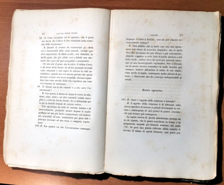 CATECHISMO AGROLOGICO PRINCIPI SCIENZA APPLICATA AGRICOLTURA 1846 libro antico