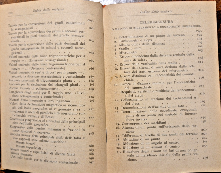 Celerimensura tavole logaritmiche tacheometriche di borletti 1913 hoepli libro