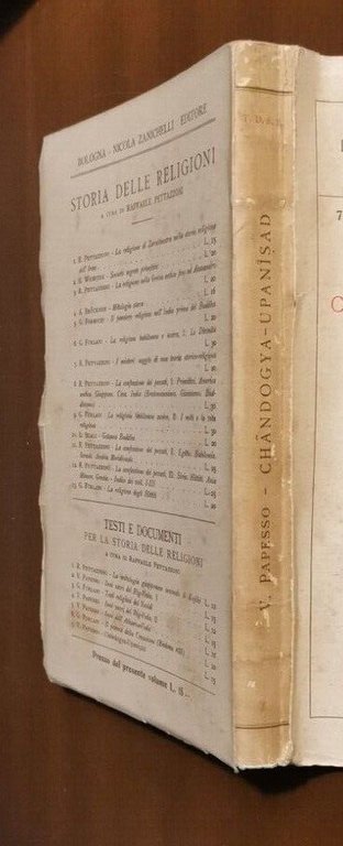 CHANDOGYA UPANISAD 1937 Zanichelli libro Vedismo India Brahmanesimo Religione