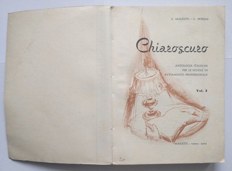 CHIAROSCURO antologia scuole di Malfatti Petrini volume 1 1955 Marietti …