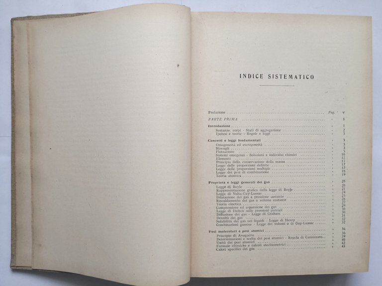 CHIMICA GENERALE E INORGANICA di Giuseppe Bruni 1942 Politecnica libro …