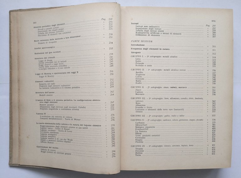 CHIMICA GENERALE E INORGANICA di Giuseppe Bruni 1942 Politecnica libro …