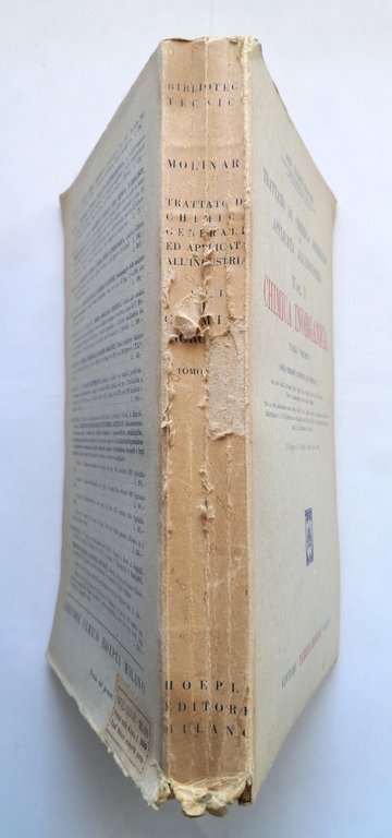 CHIMICA INORGANICA volume 1 tomo 1 di Ettore Molinari I …