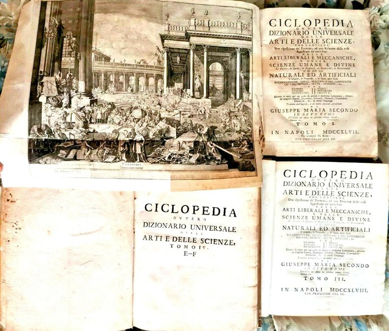 CICLOPEDIA DIZIONARIO UNIVERSALE DELLE ARTI E SCIENZE 1747 9 volumi …