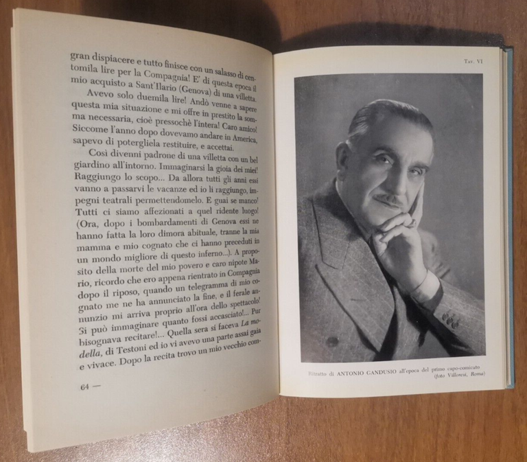CINQUANTANNI DI PALCOSCENICO Antonio Gandusio 1959 Ceschina Libro biografia