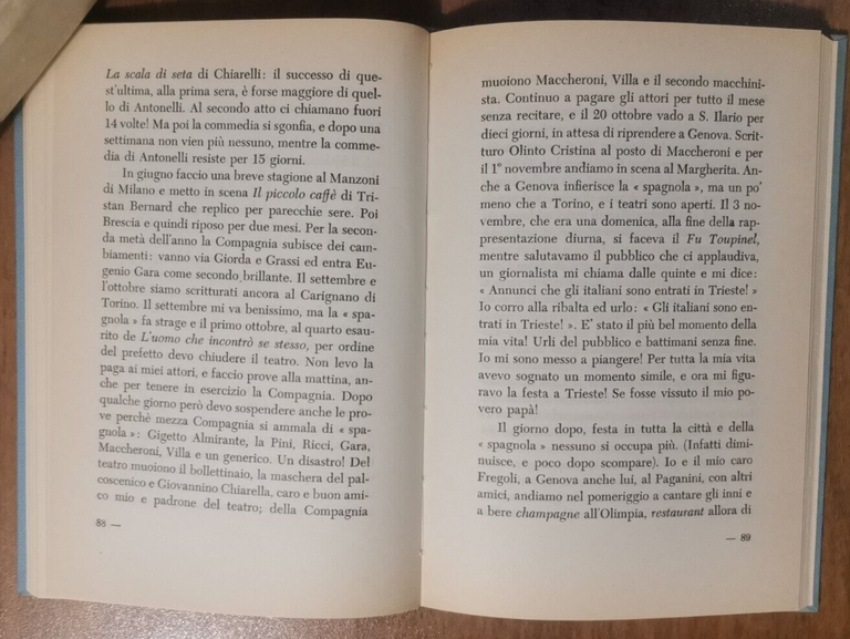CINQUANTANNI DI PALCOSCENICO Antonio Gandusio 1959 Ceschina Libro biografia