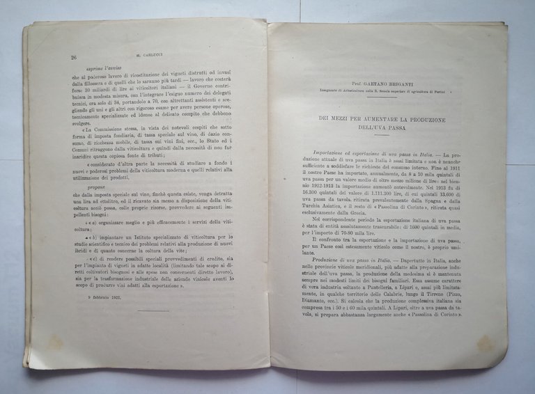 CINQUE RELAZIONI PRESENTATE ALLA COMMISSIONE PER L'INDUSTRIA VINICOLA 1922 Libro