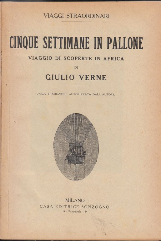 CINQUE SETTIMANE IN PALLONE di Giulio Verne - libro vintage …
