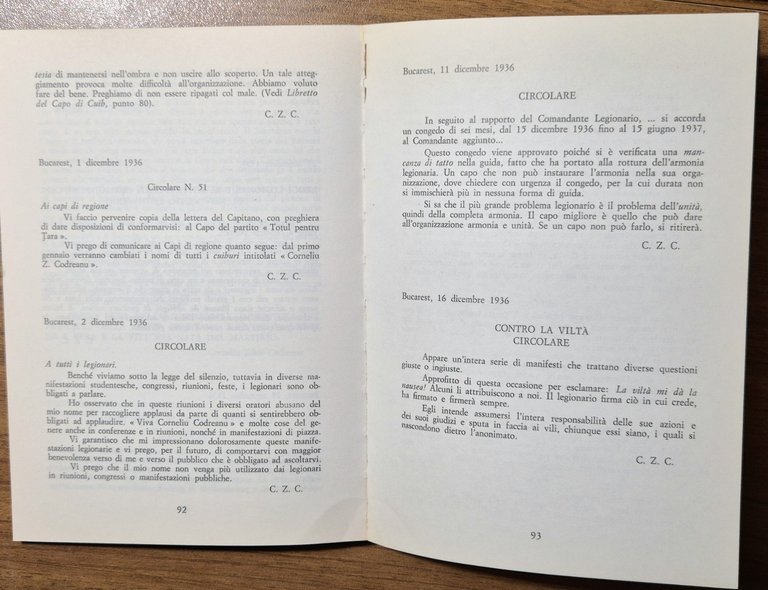 CIRCOLARI E MANIFESTI di Corneliu Z Codreanu 1980 all'insegna del … | Immagine Gallery 3