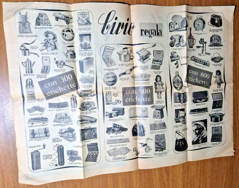 CIRIO REGALA 1950 giornale pubblicità advertising catalogo premi Eco Vintage