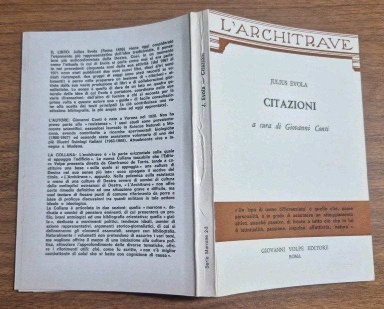 CITAZIONI di Julius Evola 1972 Giovanni Volpe Libro a cura …