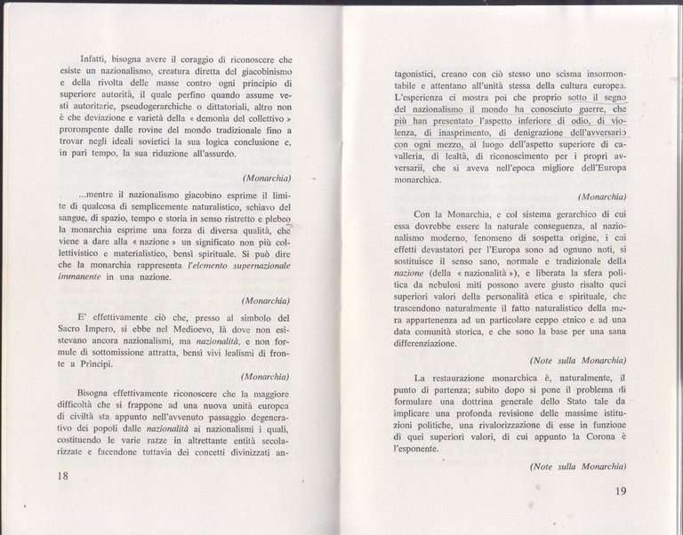 CITAZIONI SULLA MONARCHIA di Julius Evola 1978 Edizioni Thule Libro