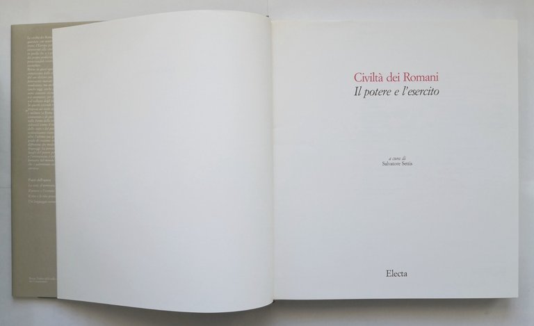 CIVILTÀ DEI ROMANI IL POTERE E L'ESERCITO di Salvatore Settis …