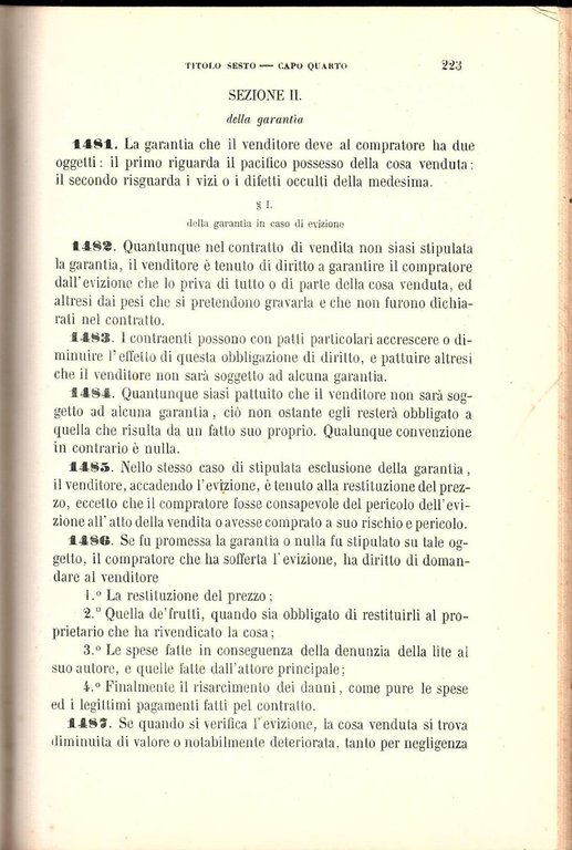 CODICE CIVILE REGNO ITALIA + PROCEDURA 1865 libro antico Statuto …