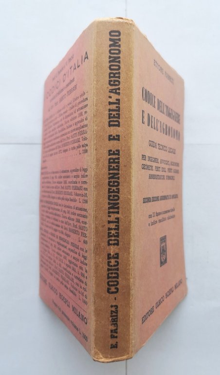 CODICE DELL'INGEGNERE E DELL'AGRONOMO di Ettore Fabrizi 1956 Hoepli Libro …