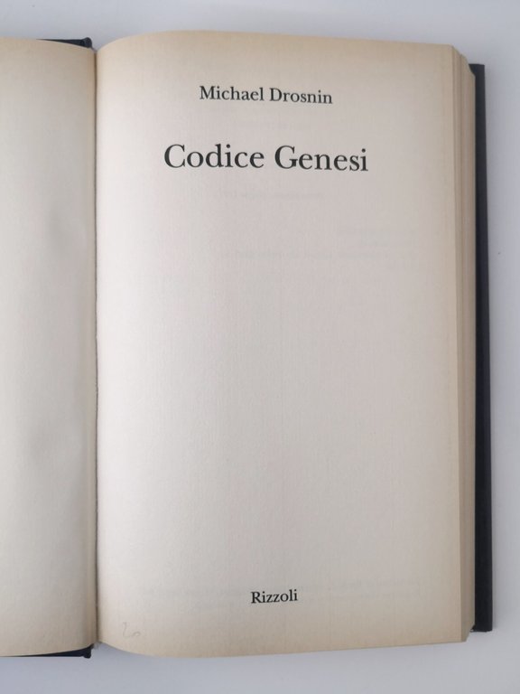 CODICE GENESI di Michael Drosnin 1997 Rizzoli I edizione Bibbia …