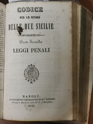 CODICE PER LO REGNO DELLE DUE SICILIE 6 volumi Civile …