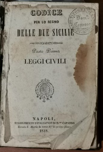 CODICE PER LO REGNO DELLE DUE SICILIE 6 volumi Civile …