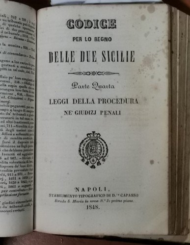 CODICE PER LO REGNO DELLE DUE SICILIE 6 volumi Civile …