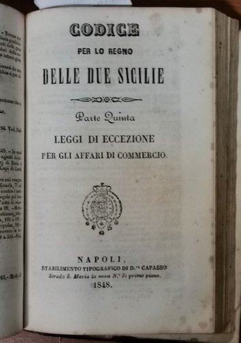 CODICE PER LO REGNO DELLE DUE SICILIE 6 volumi Civile …