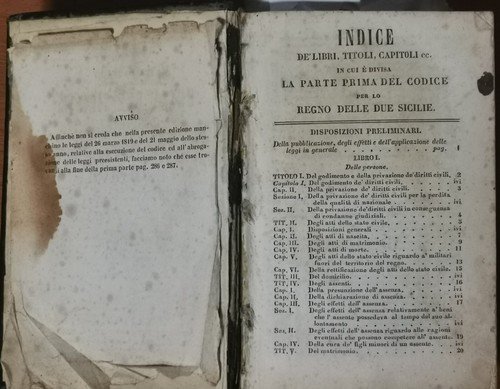 CODICE PER LO REGNO DELLE DUE SICILIE 6 volumi Civile …
