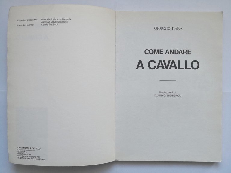 COME ANDARE A CAVALLO di Giorgio Kara 1993 Demerta Libro …