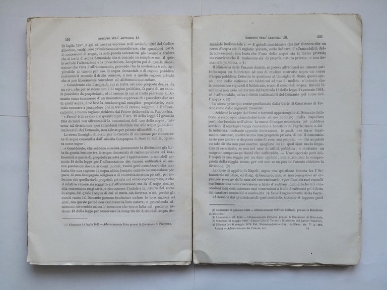 COMENTARIO DELLA LEGGE DI AFFRANCAMENTO Luigi Aponte 1873 libro antico …
