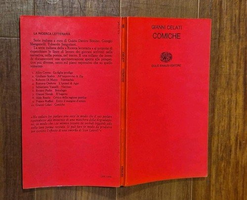 COMICHE di Gianni Celati 1971 Einaudi I edizione libro romanzo …