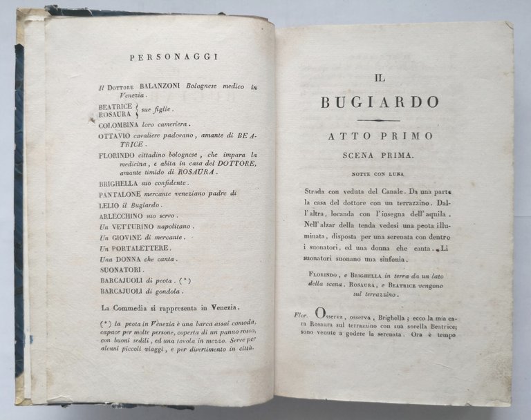 COMMEDIE di Carlo Goldoni tomo 4 bugiardo Lindoro Zelinda 1819 …