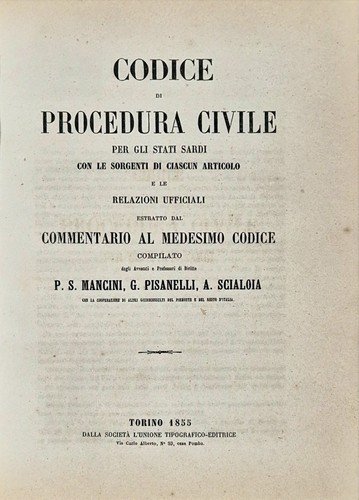 COMMENTARIO DEL CODICE DI PROCEDURA CIVILE STATI SARDI 6 volumi …