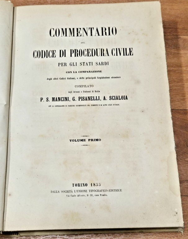 COMMENTARIO DEL CODICE DI PROCEDURA CIVILE STATI SARDI 6 volumi …