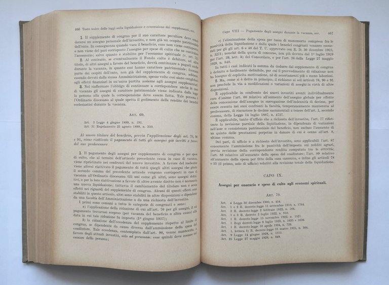 COMMENTO DELLA NUOVA LEGISLAZIONE IN MATERIA ECCLESIASTICA di Jacuzio 1932 …