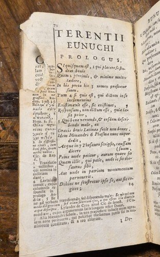 COMOEDIAE SEX di Terenzio 1723 Manfrè Libro antico Publii Terentii …
