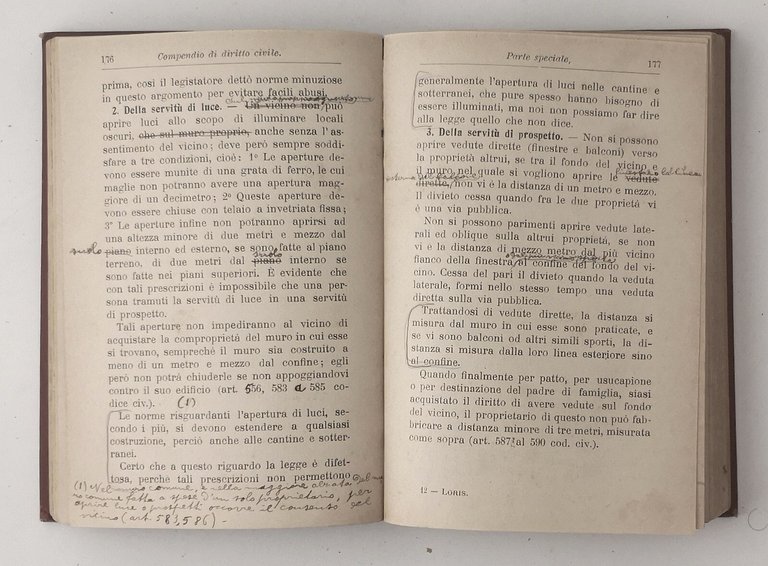 COMPENDIO DI DIRITTO CIVILE di Giorgio Loris 1914 Hoepli manuali …