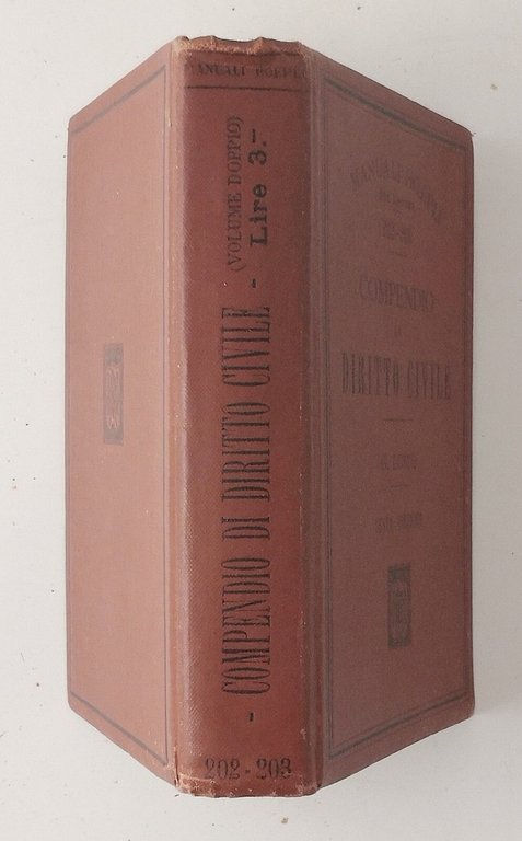 COMPENDIO DI DIRITTO CIVILE di Giorgio Loris 1914 Hoepli manuali …