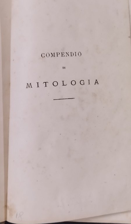 COMPENDIO DI MITOLOGIA Alfredo Morgini 1878 Morano Napoli libro antico