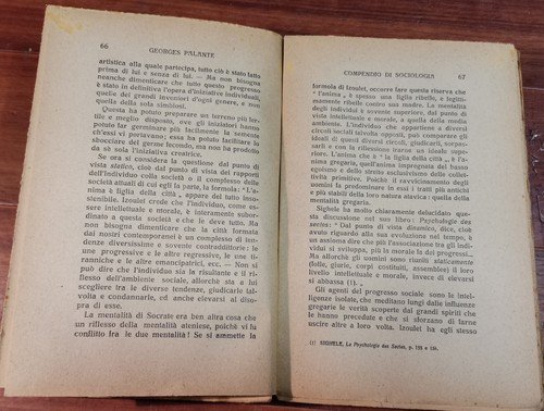 COMPENDIO DI SOCIOLOGIA di Georges Palante 1921 casa editrice sociale …