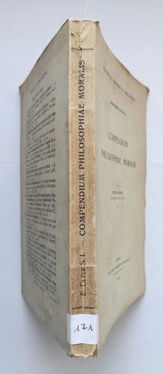 COMPENDIUM PHILOSOPHIAE MORALIS di Edmundus Elter 1934 Libro pontificia universi