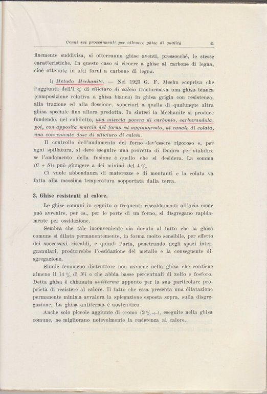 COMPLEMENTI DI TECNOLOGIA MECCANICA Fonderia di Almerino Viola 1951 Cedam …