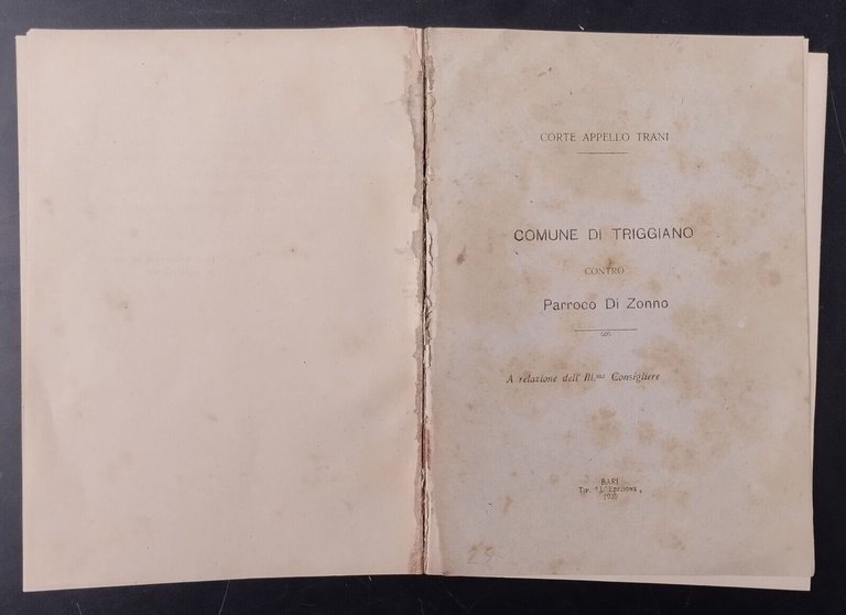 COMUNE DI TRIGGIANO CONTRO PARROCO DI ZONNO Corte d'Appello di …