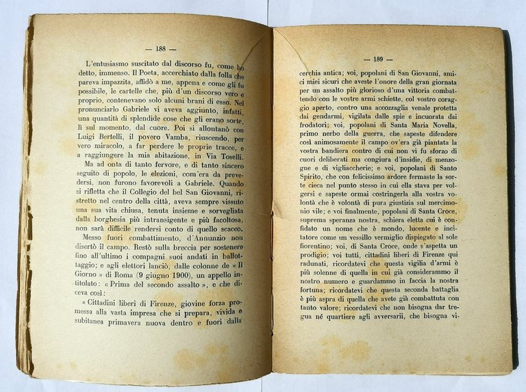 CON D'ANNUNZIO ALLA CAPPONCINA 1898 1910 di Benigno Palmerio 1938 …