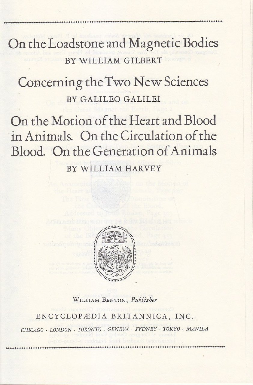 CONCERNING TWO NEW SCIENCES di Galileo Galilei LOADSTONE MAGNETIC BODIES …