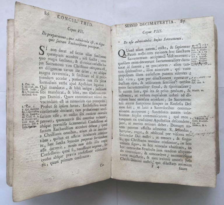 CONCILIUM TRIDENTINUM 1753 Ex Typographia Seminarii Joannem Manfrè libro antico