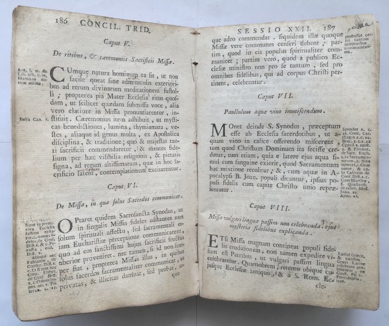 CONCILIUM TRIDENTINUM 1753 Ex Typographia Seminarii Joannem Manfrè libro antico