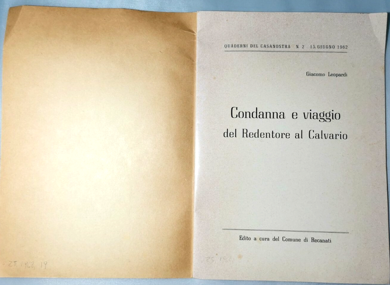 CONDANNA E VIAGGIO DEL REDENTORE AL CALVARIO di Giacomo Leopardi … | Immagine Gallery 4