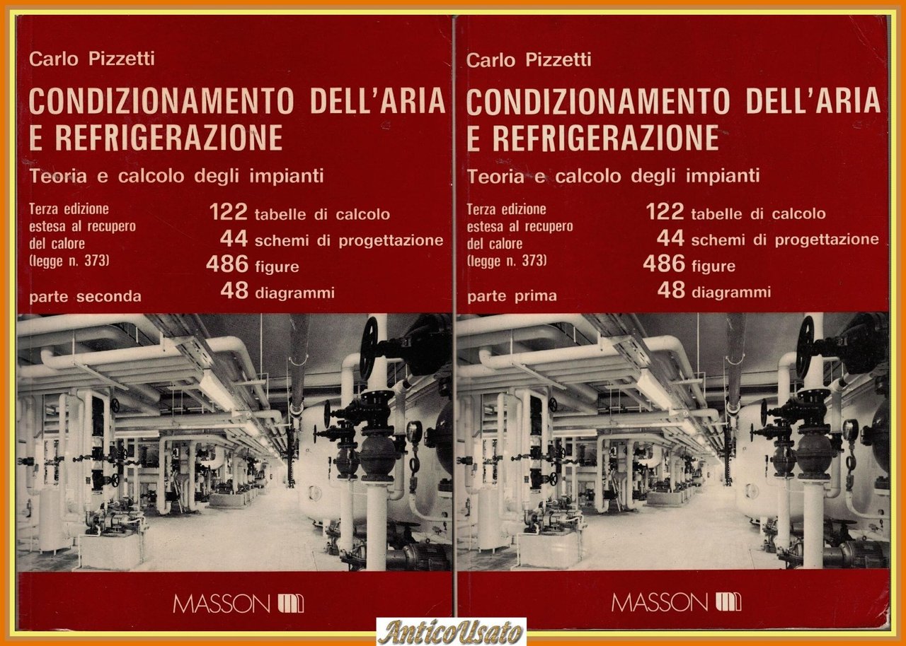 CONDIZIONAMENTO DELL'ARIA E REFRIGERAZIONE di Carlo Pizzetti 2 volum 1995 … | Immagine principale